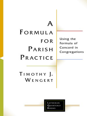 cover image of A Formula for Parish Practice